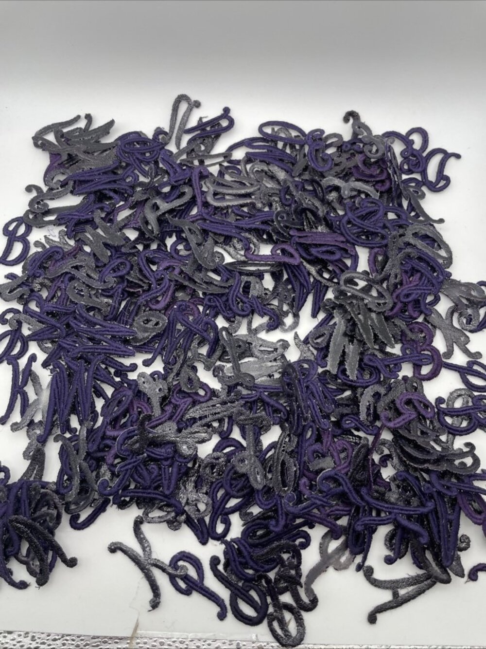 Vintage Monogram Script 1.5” Letters JC Nellissen Applique Patch Dark Purple Lot